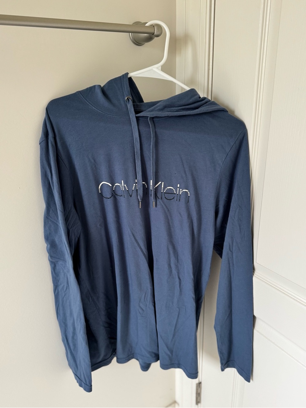 Calvin Klein Navy Blue Logo Hooded Tee